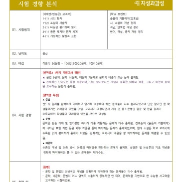 [지성과감성]2026 1학기 기말 신목중2 내신분석 RSS 대표 이미지