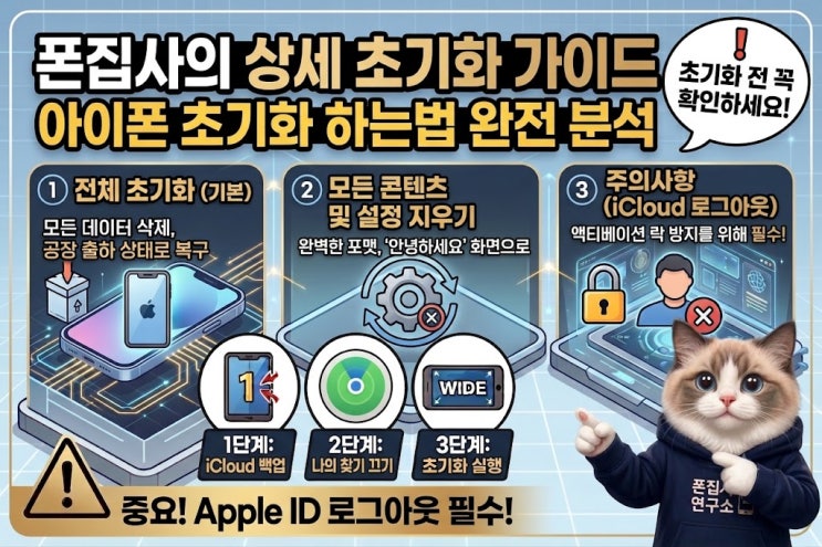 아이폰 공장초기화 방법 총정리! 나의 iPhone 찾기 끄기 필수 체크리스트