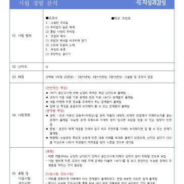 [지성과감성]2026 1학기 기말 목운중3 내신분석 RSS 대표 이미지