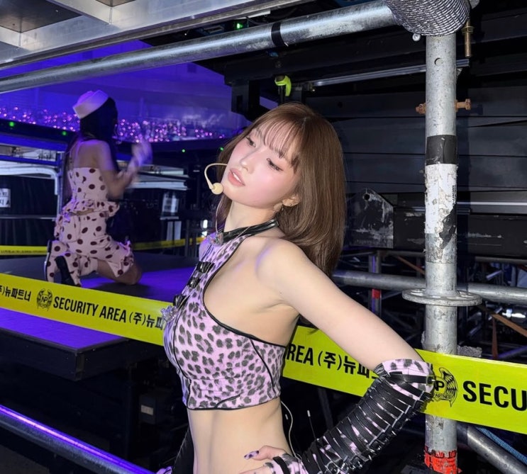 트와이스 모모, 핑크 레오파드 무대의상 완벽 소화 탄탄한 복근...