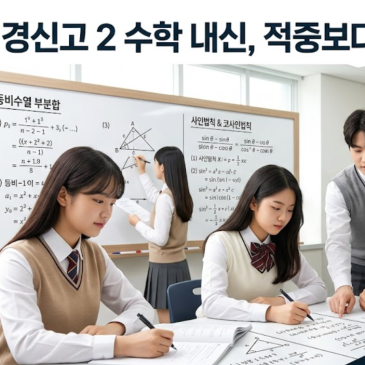 경신고2 수학 내신, 적중보다 중요한 것은 풀이력입니다