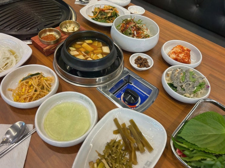 [한마음정육식당 인천논현점] 소래포구역회식장소, 숙성 돼지고기 부위 다양해요
