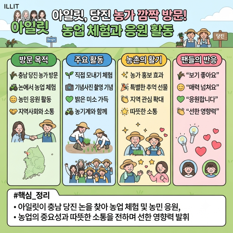 "논으로 모셨습니다"…아일릿이 농촌에 뜬 이유? 당진 농가 깜짝...