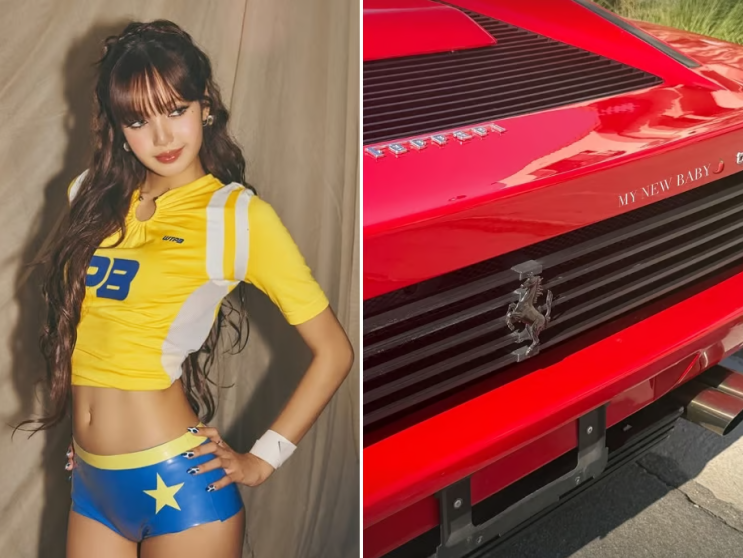 "MY NEW BABY" 블랙핑크 리사, 40년 된 단종 페라리 공개…7대...