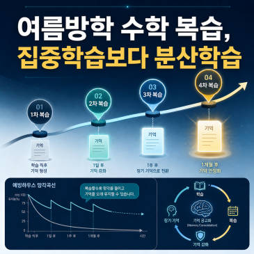 여름방학 수학 복습, 몰아서 하면 안 되는 이유 (에빙하우스 망각곡선) RSS 대표 이미지