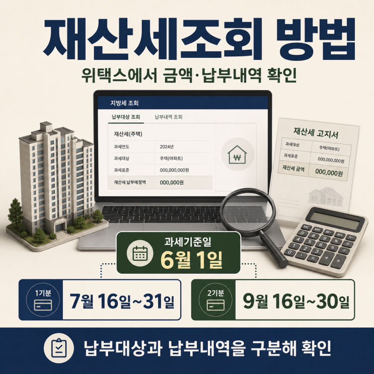 재산세조회 방법 총정리｜위택스에서 금액과 납부내역 확인하는 법
