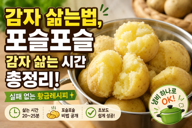 감자 삶는법 포슬포슬 감자 삶는 시간 총정리 | 냄비 하나로 실패 없는 황금레시피
