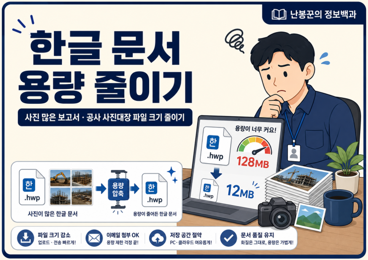 ⚠️ 잘라낸 그림 영역을 지우면 나중에사진 자르기를 해제하더라도 잘라낸 부분을 다시 확인하기 어려울 수 있습니다. 반드시 원본사진이나 원본한글문서를 보관해 주세요. 4️⃣사진해상도를 낮춰 문서 용량 줄이기사진의 용량이 지나치게 크다면 [설정한 해상도(dpi)로 변경하기] 기능을 사용할 수 있습니다.  설정 방법 문서 안의사진을 선택합니다. [그림...