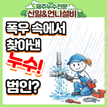 제주시화북, 폭우 속에서 찾아낸 제주누수의 범인은?