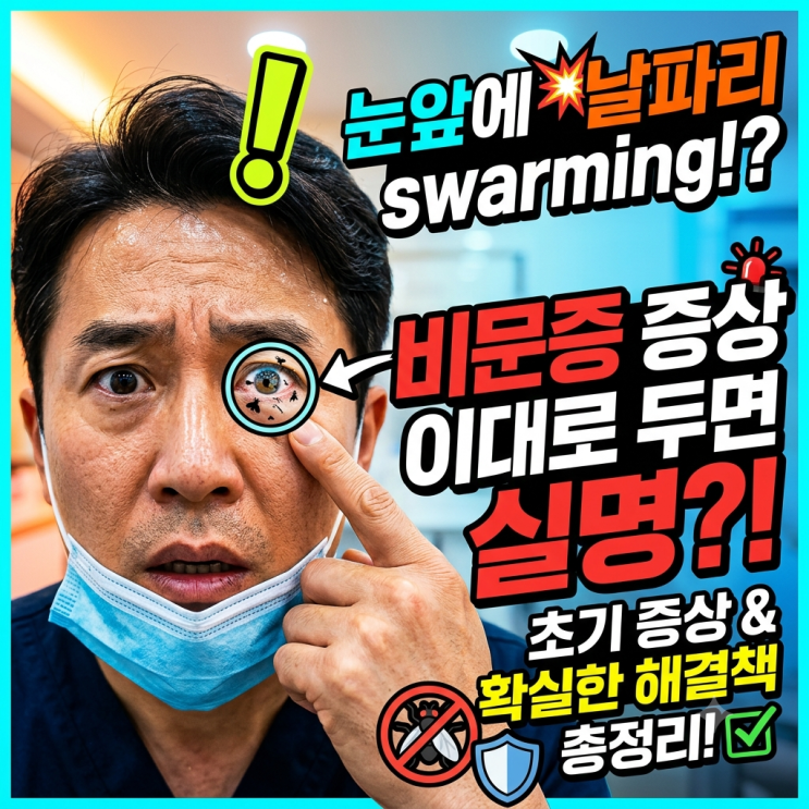 눈앞에 날파리 둥둥 비문증 증상 자가진단 및 확실한 치료법
