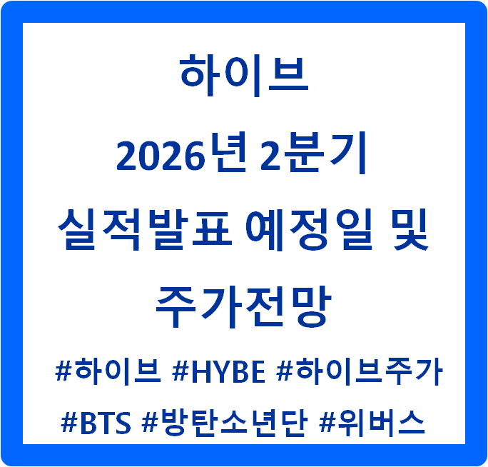 하이브, 2026년 2분기 실적 발표 예정일 및 예상실적