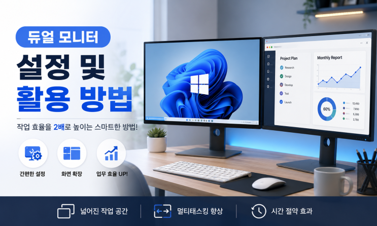 듀얼 모니터 설정 및 활용 방법 – 업무 효율을 높이는 가장 쉬운 방법