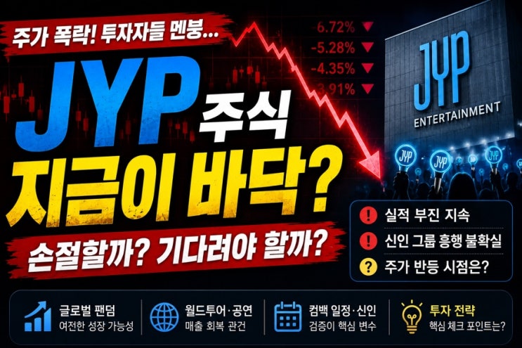 [시장 흐름] 박진영의 JYP,*지금이 바닥일까? 손절해야 할까?...