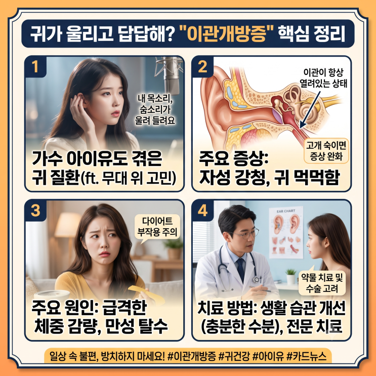 이관개방증 증상 및 치료 방법은? 귀 먹먹함 원인 5가지 (ft....