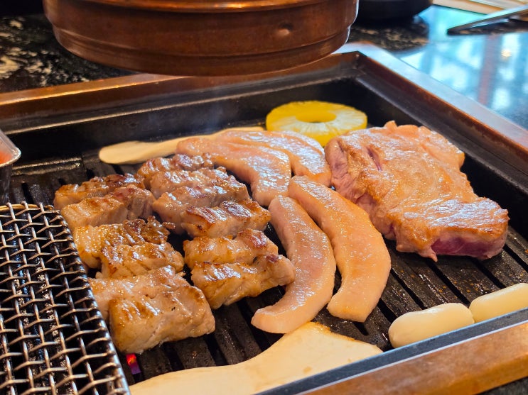 [명지삼겹살] 100% 한돈 구이와 셋째한상이 일품인 부산강서구고기집....