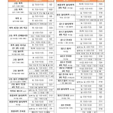 7월~8월 중학생 ( 중등과정 / 고등과정 ) RSS 대표 이미지