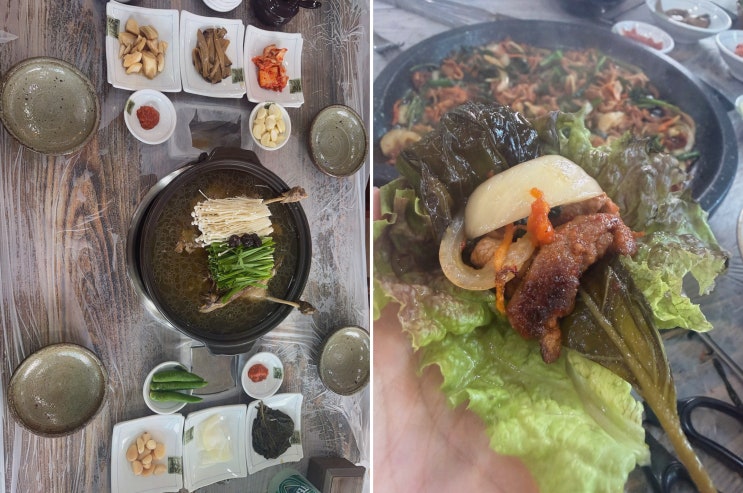 지세포고기집, 사장님이 구워줘서 편했던 저녁 한 상(탁오네)