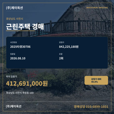 사천근린주택경매ㅣ경상남도 사천시 죽림동 100ㅣ2025타경30706 썸네일