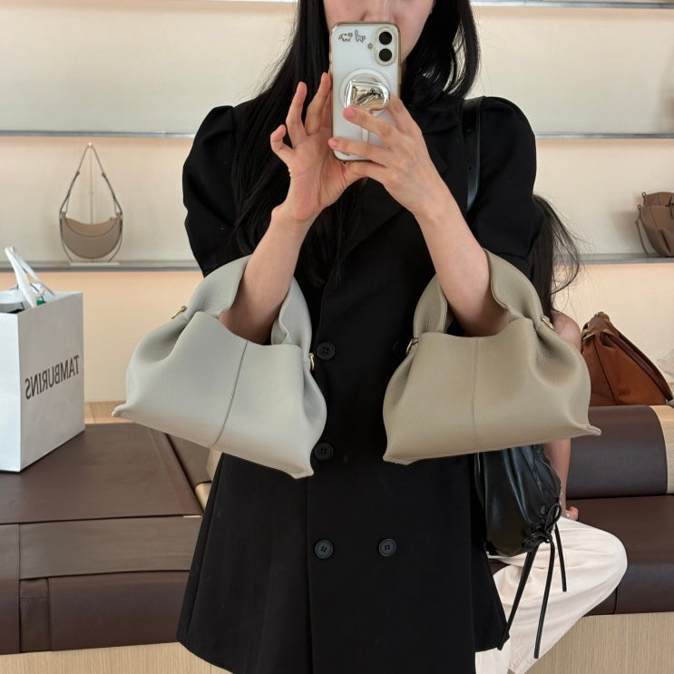 폴렌느 누메르 네프 미니 구매후기, 눼프 포그 토프 초크화이트 카렛 색상비교