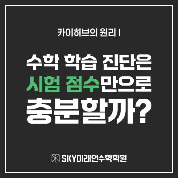 수학 학습 진단은 시험 점수만으로 충분할까? | 카이허브의 원리 ① RSS 대표 이미지