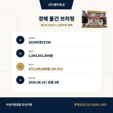 안산근린주택경매ㅣ경기도 안산시 단원구 대부남동 1189-8ㅣ2025타경52790 썸네일