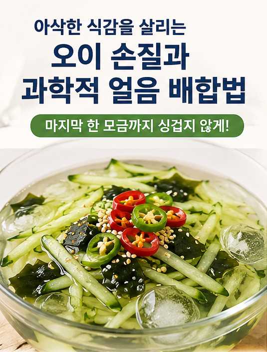 백종원 오이냉국 황금레시피, 아삭한 오이 식감 살리는 손질법과 얼음 배합법