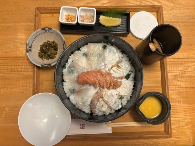 후쿠오카 멘타이요리 하카타 쇼보안 명란덮밥 명란계란말이 맛집추....
