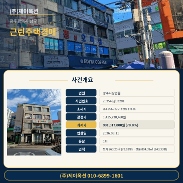 광주근린주택경매ㅣ광주광역시 남구 봉선동 178-26ㅣ2025타경33281ㅣ광주상가주택 법원경매사건ㅣ광주지방법원 썸네일