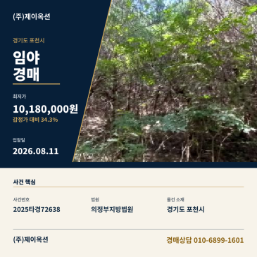 포천임야경매ㅣ경기도 포천시 영중면 양문리 산60-2ㅣ2025타경72638 썸네일