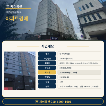 대구광역시 동구 반야월북로 132-24, 101동 3층301호 (각산동,아트랑스) 아트랑스 아파트 경매, 12회 유찰 후 최저가 입찰 검토 2024타경124042 썸네일