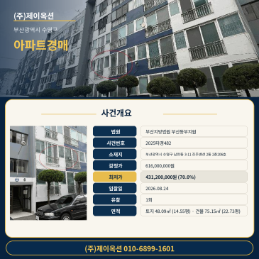 부산광역시 수영구 남천동 3-11 진주맨션 2동 2층206호 아파트 경매 입찰 검토 2025타경482 썸네일