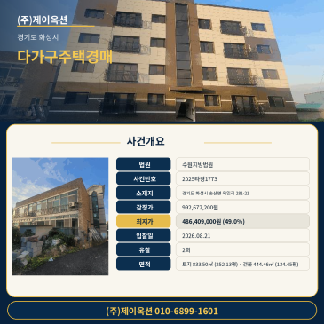 화성다가구주택경매ㅣ경기도 화성시 송산면 육일리 281-21ㅣ2025타경1773ㅣ화성 주택건물경매 썸네일