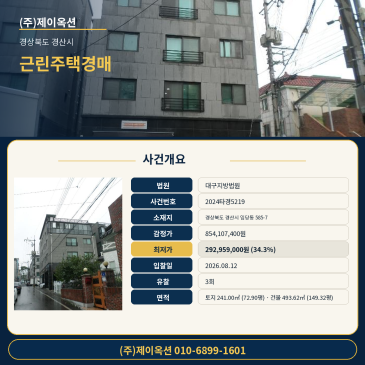 경산근린주택경매ㅣ경상북도 경산시 임당동 585-7ㅣ2024타경5219ㅣ경산 상가 주택 건물 매각 썸네일