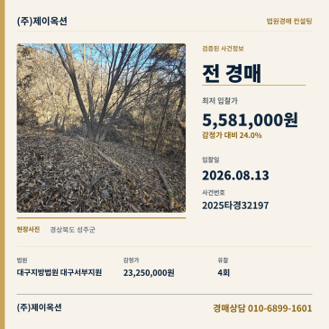 성주토지경매ㅣ경상북도 성주군 수륜면 성리 264-3ㅣ2025타경32197 썸네일