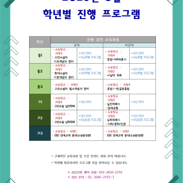 [지성과감성]2026학년도 8월 학년별 진행 프로그램 RSS 대표 이미지