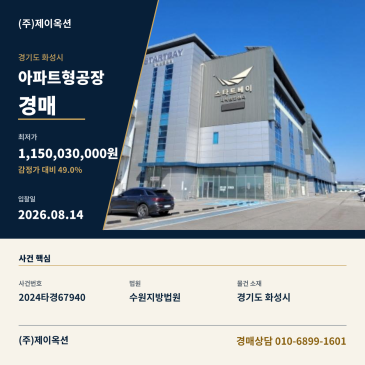 화성아파트형공장경매ㅣ경기도 화성시 우정읍 쌍봉로 658, 1층129호ㅣ2024타경67940 썸네일