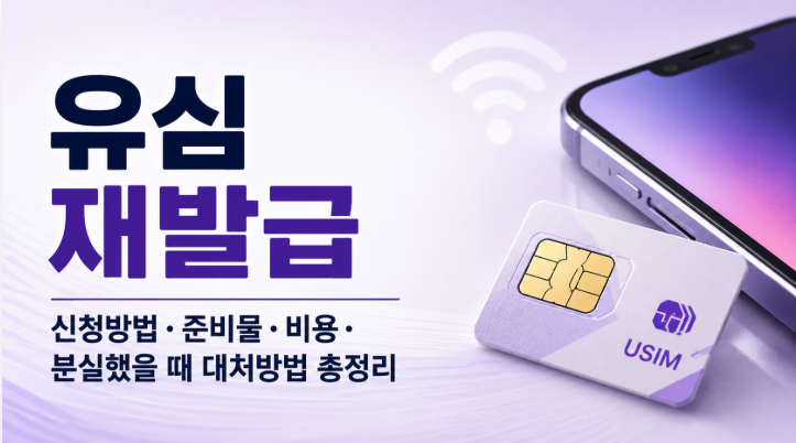 유심재발급| 신청방법·준비물·비용·분실했을 때 대처방법 총정리