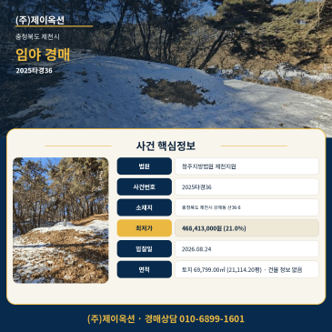 제천 임야 산 토지경매ㅣ충청북도 제천시 강제동 산36-8ㅣ2025타경36 썸네일