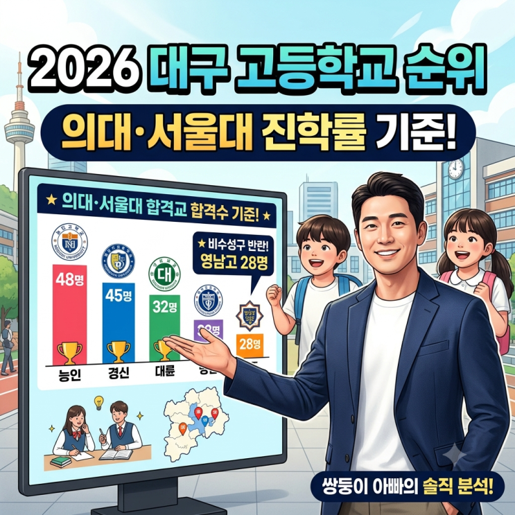2026 대구 고등학교 순위 완벽 정리 | 의대 및 서울대 진학률 기준 쌍둥이 아빠의 솔직 분석 : 네이버 블로그