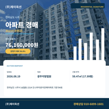 나주아파트경매ㅣ전라남도 나주시 송월동 1514 도나우타운이안애아파트 7층704호ㅣ2025타경4815 썸네일