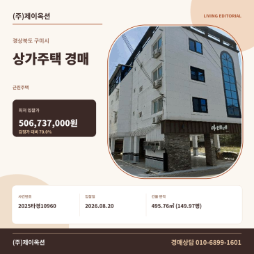 구미상가주택경매·근린주택ㅣ경상북도 구미시 봉곡동 261-11ㅣ2025타경10960 썸네일