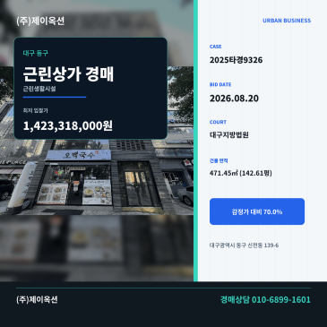 대구근린상가경매ㅣ대구광역시 동구 신천동 139-6ㅣ2025타경9326 썸네일