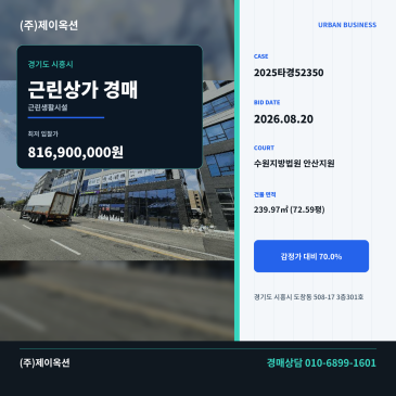 시흥근린상가경매ㅣ경기도 시흥시 도창동 508-17 3층301호ㅣ2025타경52350 썸네일