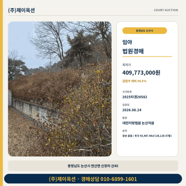 논산산지경매ㅣ충청남도 논산시 연산면 신양리 산45ㅣ2025타경20582 썸네일