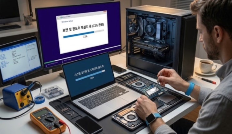 컴퓨터 노트북 윈도우 포맷하는 방법!(USB 포맷까지 초보자용)