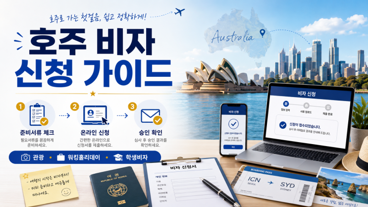 호주 비자 신청방법 총정리｜호주 관광비자 ETA부터 워킹홀리데이·학생비자까지 2026년 최신....