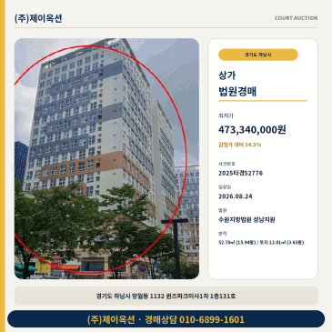 하남망월상가경매ㅣ경기도 하남시 망월동 1132 퀸즈파크미사1차 1층131호ㅣ2025타경52776 썸네일