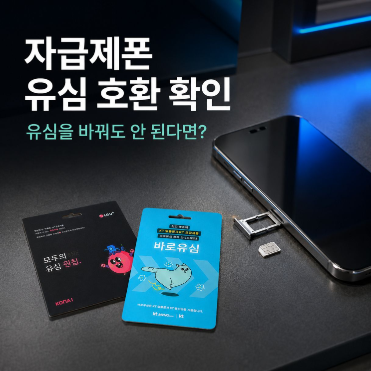 유심종류가 맞아도 개통이 안 되는 이유 국내 정식자급제폰은 특정 통신사 전용 단말이 아니지만 모든유심이 즉시인식된다는 뜻은 아닙니다. 물리유심은 슬롯에 맞는 나노... ⑤ 데이터만 안 되면 APN을 확인하고, 계속실패하면유심을 다른 정상 단말기에 넣어 문제 대상을 분리합니다. 핵심 요약자급제폰유심호환은 규격·통신망·단말 상태가 모두 맞아야...