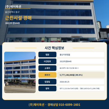 울산상가빌딩경매·근린생활시설ㅣ울산광역시 동구 일산동 941-3ㅣ2022타경8445 썸네일