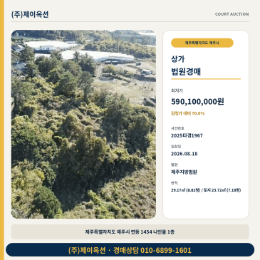 제주사무실경매ㅣ제주특별자치도 제주시 연동 1454 나인몰 1층ㅣ2025타경1967 썸네일